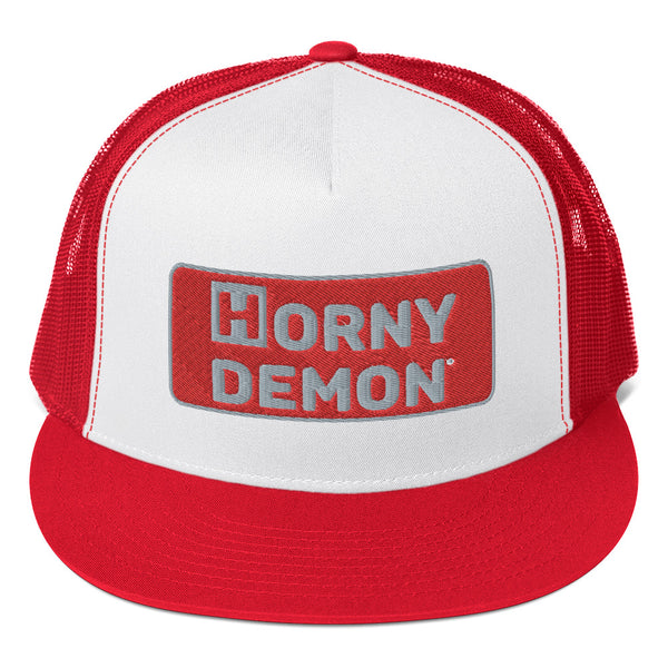 Horny Demon Red Patch Trucker Cap