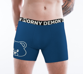 Boxer Briefs - Bear Navy Blue Horny Demon Men's Underwear