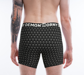 Boxer Briefs - Bear Pattern Horny Demon Black Men's Underwear