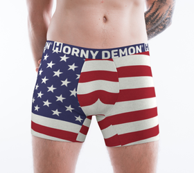 Boxer Briefs - American Flag Horny Demon Men's Underwear