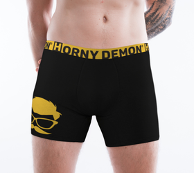 Boxer Briefs - Daddy Black and Yellow Horny Demon Underwear