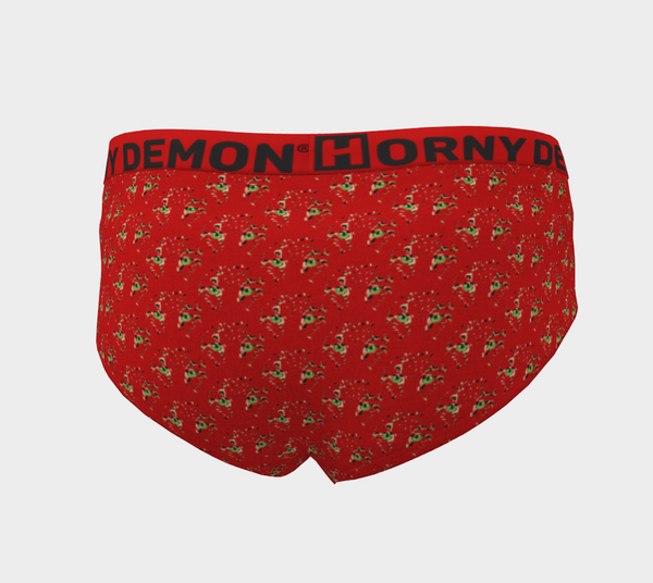Cheeky Briefs - Cheetah Red Horny Demon Women's Underwear - HMC Brands