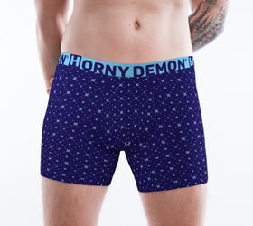 Boxer Briefs - Night Blue Horny Demon Men's Underwear