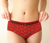 Cheeky Briefs - Cheetah Red Horny Demon Women's Underwear - HMC Brands